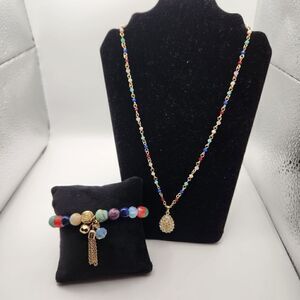 Avon Boho Chic Pendent Necklace and Braclet Set Fashion Jewelry